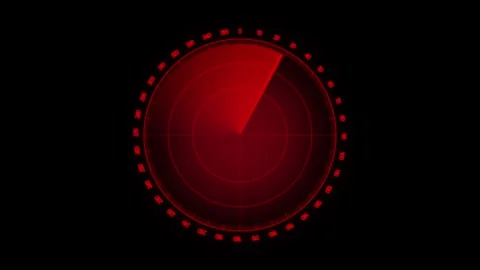 Radar screen scanning for targets seamless loop red futuristic digital disp.. Stock Footage 340001039