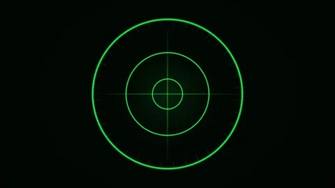 Radar screen showing circular scan pattern in dark Stock Footage 340332457