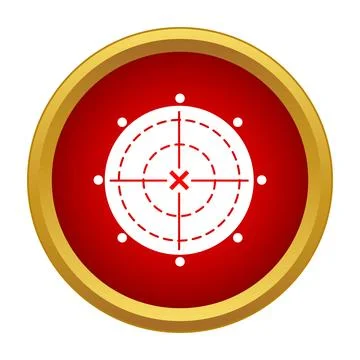Radar screen target aiming and tracking mission icon Stock Illustration