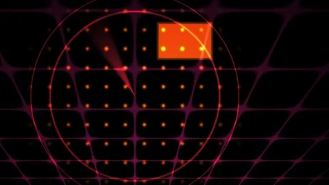 Radar Screen with Target Tracking on Digital Grid Interface for Technology .. Stock Footage 343759279