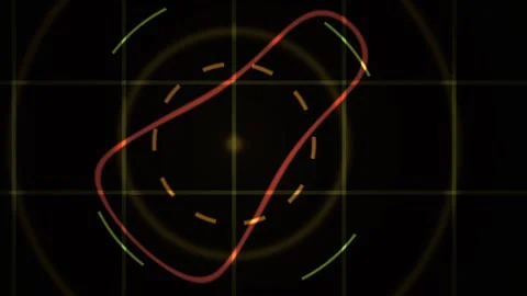 Radar Screen Target Tracking with Red Line Dynamic Motion Graphic on Dark G.. Stock Footage 343758547