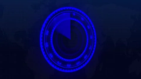 Radar screen tracking animation loops blue digital world map sweeps. Screen.. Video stock 341129013