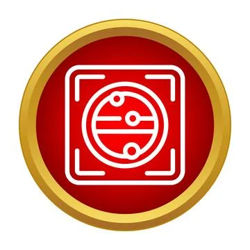 Radar screen tracking target navigation system icon Stock Illustration