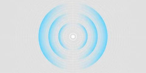 Radar screen. Wifi 6 range. Sound wave. Signal concentric circle. Round light Stockillustratie