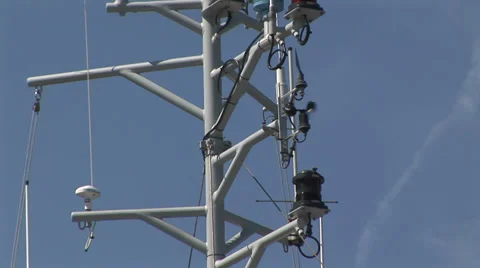 Radar ship antenna Stock Footage 33606220