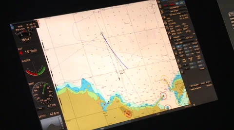 Radar in a ship maneuvers simulator. Port of Kaohsiung, Taiwan. Stock Footage 66447513