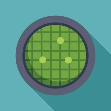 Radar showing three blips on green grid displaying location tracking inform.. Ilustración de archivo