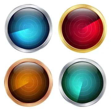 Radar Sign Set Vector. Abstract Coordinates. Conceptual Military Design. Stock Illustration