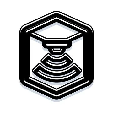 Radar signal emitting from sensor icon design Stock Illustration