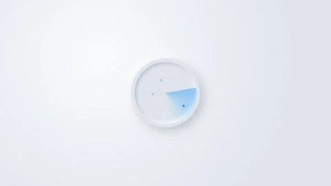 Radar signal scanning interface with a rotating blue beam detecting targets Stock Footage 345693194