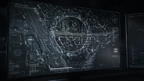 Radar software is hacking the satellite signal to locate the enemy position Stock Footage 205595150
