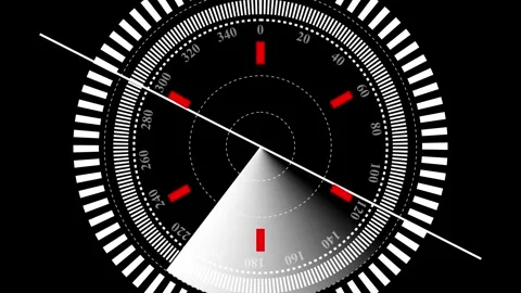 Radar sonar Heads Up Display airplane, ship, travel HUD screen navigation a.. 스톡 동영상 337659011