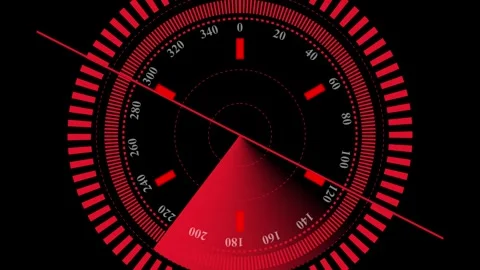 Radar sonar Heads Up Display airplane, ship, travel HUD screen navigation a.. 스톡 동영상 337659036