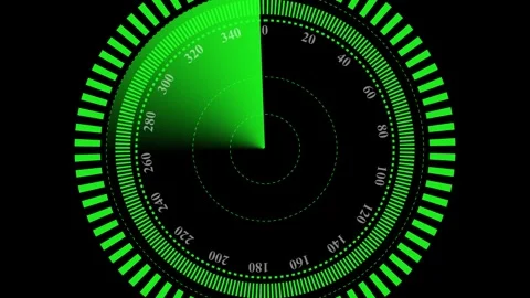 Radar sonar Heads Up Display airplane, ship, travel HUD screen navigation a.. Vidéo 337659039
