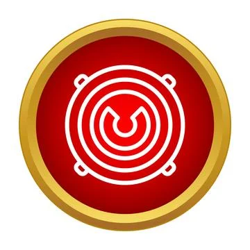 Radar sonar scanning detection system interface icon Stock Illustration