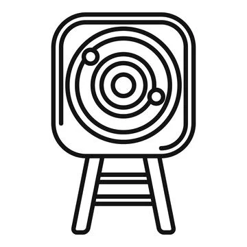 Radar sonar screen detecting target line icon Stock Illustration