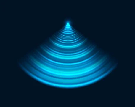 Radar sonar, Wi Fi sensor wave, signal sound scan Stock Illustration