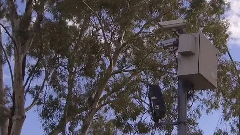 Radar Speed Camera Control On The Road. Close Up. POV, Tracking shot Stock Footage 105696351