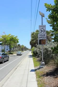 Radar speed display sign Stock Photos