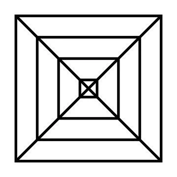 Radar square quad chart spider, radar chart template with empty square 4S Stock Illustration