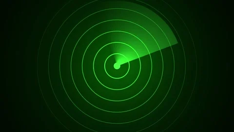 Radar Sreen Animation with Rotating Scan Beam and Circular Rings Vídeos de archivo 311811839