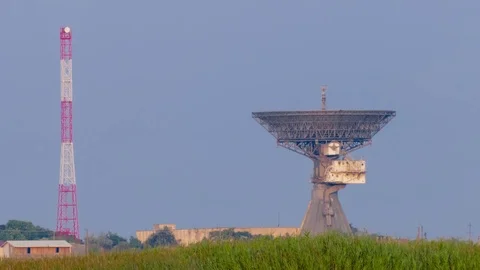 Radar station on background of blue sky Stock Footage 78029878