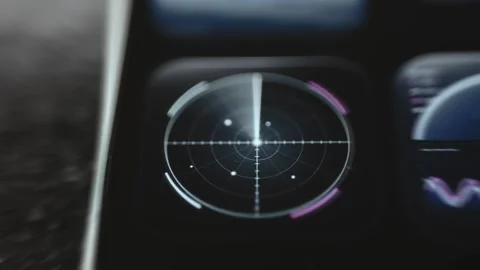 Radar Sweep Display on Mission Dashboard Stock Footage 340555678