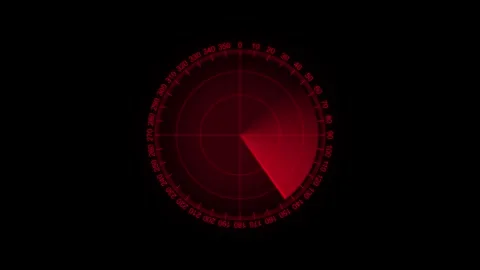 Radar system animation on black background. Signal transmitted solar radar... Stock Footage 331660351