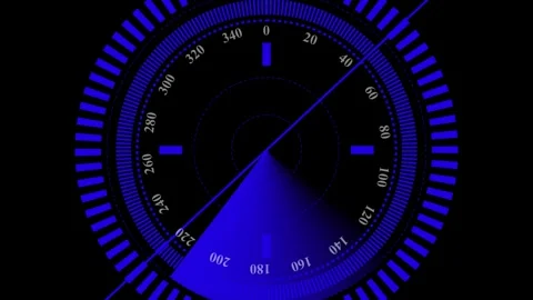 Radar system animation on black background. Signal transmitted solar radar... 스톡 동영상 337659025