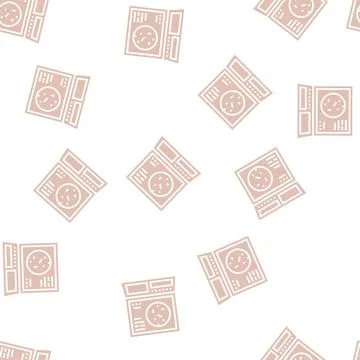 Radar system glyph seamless pattern Stock Illustration