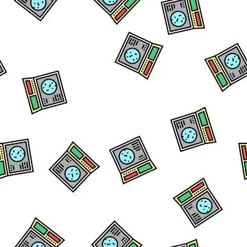 Radar system vector seamless pattern Stock Illustration