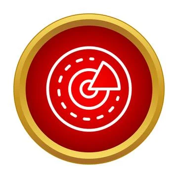Radar target icon detecting system warning sign Stock Illustration