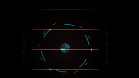 Radar Target Scanning Interface Template for Futuristic Tech Presentations Stock Footage 343759236