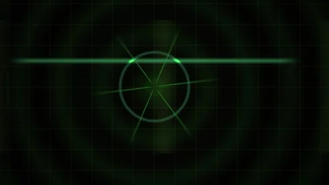 Radar Target Scanning Screen Graphic in Green for Futuristic Technology Bac.. Stock Footage 343759373