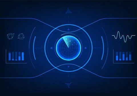 Radar technology background It is a technology used to detect foreign matte.. 스톡 일러스트