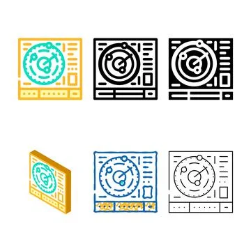 Radar technology color icon simplified vector Stock Illustration