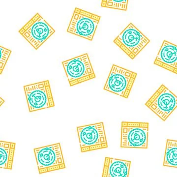 Radar technology vector seamless pattern Stock Illustration