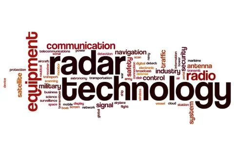 Radar technology word cloud Stock Illustration