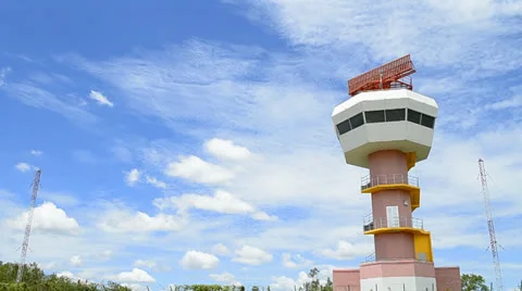 Radar tower communication and nice sky Stock Footage 24799664