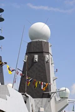 Radar tower, HMS Daring Stock Photos
