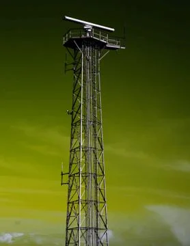 Radar Tower in the Sky Stock Illustration