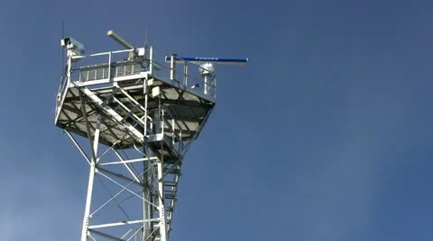 Radar Tower &amp; surveillance; 2 Stock Footage 10881646