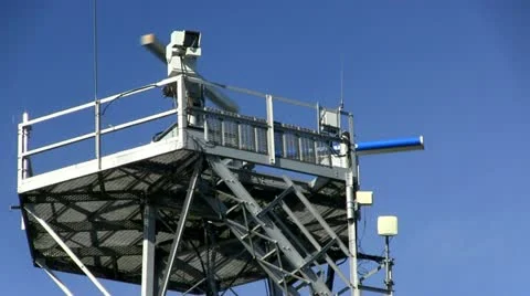Radar Tower &amp; surveillance Stock-Footage 10881618