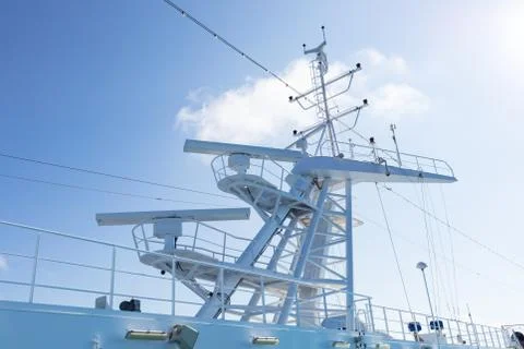 Radar tower on a transatlantic Stock Photos