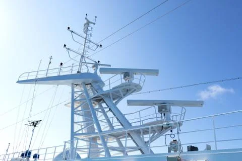 Radar tower on a transatlantic Stock Photos
