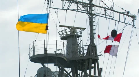 Radar of the warship. Stock Footage 5299123