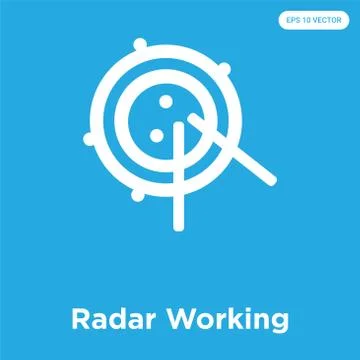 Radar Working icon isolated on blue background Grats Stockgrafik