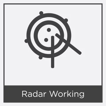 Radar Working icon isolated on white background Grats Stockgrafik