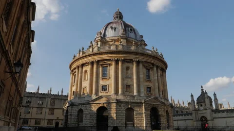 Radcliffe Camera in the evening summer light from Radcliffe Square Stock Footage 161999703