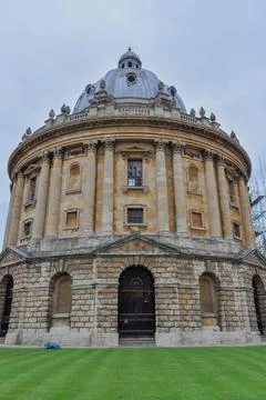 Radcliffe Camera facade &amp; sky view on an overcast day, Oxford, United Kingdom Stock Photos
